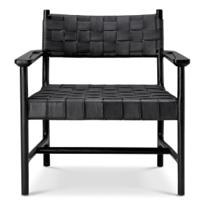 Fotoliu design LUX, Piele clasica neagra, Lemn, Tiberio - Img 2