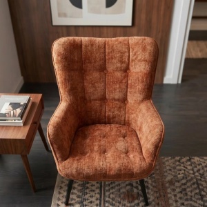 Fotoliu design nordic SCANDINAVIA maro rustic - Img 7