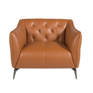 Fotoliu din piele naturala capitonata Cowhide leather brown - Img 5
