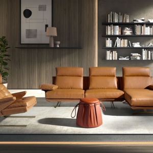 Fotoliu LUX design italian Cowhide camel - Img 8