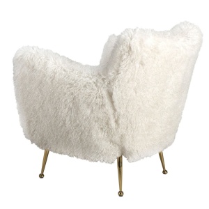 Fotoliu LUX design italian, White long pile - Img 3