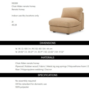 Fotoliu, Modul Canapea design LUX Alden, Renato honey - Img 9