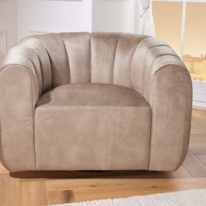 Fotoliu pivotant design elegant Babylon, champagner greige - Img 3