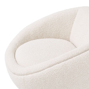 Fotoliu pivotant design elegant Bollinger, crem boucle 114819 HZ - Img 5