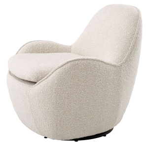 Fotoliu pivotant design elegant Cupido, boucle crem 115676 HZ - Img 4