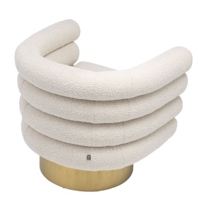 Fotoliu pivotant design elegant LUX Maguire, boucle crem 113939 HZ - Img 4
