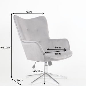 Fotoliu pivotant, design extravagant Lounger, catifea gri A-39511 VC - Img 8