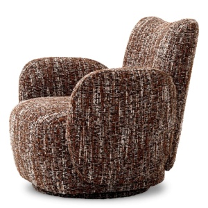 Fotoliu pivotant design LUX Merida, Boucle sonata red - Img 5
