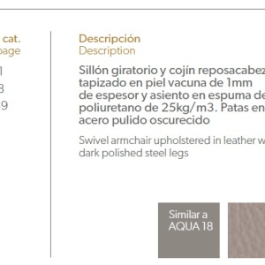 Fotoliu pivotant design modern Melvin AC 5044-A1001-PIEL - Img 4