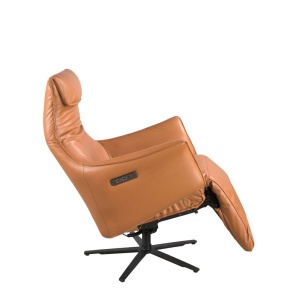 Fotoliu pivotant, functie relax, tapitat cu piele Brown - Img 3