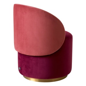 Fotoliu pivotant modern design LUX Chair Greer, Savona bordeaux red - Img 3