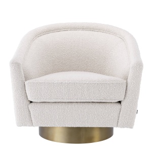 Fotoliu rotativ design lux Catene auriu finisaj mat/ crem 113943 HZ - Img 2
