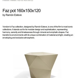 Ghiveci plante design decorativ modern exterior/interior FAZ POT 160x150x120cm - Img 5