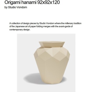 Ghiveci plante design decorativ modern exterior/interior ORIGAMI HANAMI 92x92x120cm - Img 6