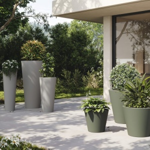 Ghiveci plante design decorativ modern interior / exterior HIGH CONE mini 14x28cm - Img 2