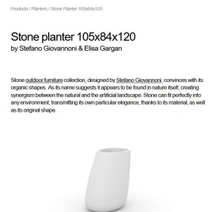 Ghiveci plante, flori design decorativ modern pentru amenajari interioare si exterioare, STONE PLANTER 55011R Vondom - Img 5
