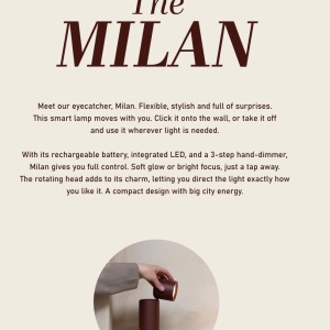 Lampa cu baterii pentru perete sau portabila Milan visiniu 248457 universul-luminii.ro