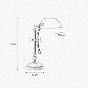 Lampa de birou din alama design clasic Banker - Img 4