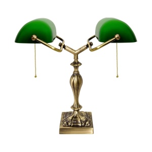 Lampa de birou din alama design clasic Double Banker's