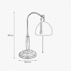 Lampa de birou din alama si lemn Banker Heritage - Img 4