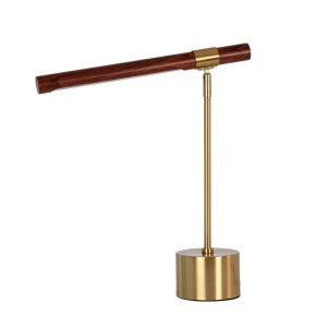 Lampa de birou LED din otel cu efect de nuc Gold steel - Img 3