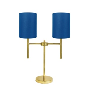 Lampa de masa din alama cu abajur albastru Sofis