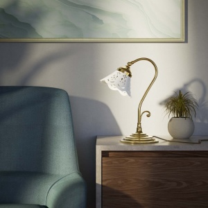 Lampa de masa din alama si abajur ceramic Zefira - Img 15