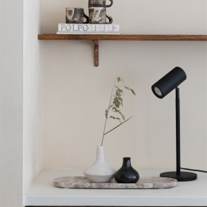 Lampa de masa Eco din Bambus Java GU10, negru 243767 universul-luminii.ro