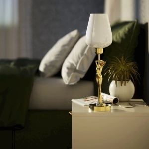 Lampa de masa figura feminina din alama Donne - Img 3