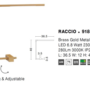 Lampa de masa LED design modern RACCIO auriu 75667 universul-luminii.ro