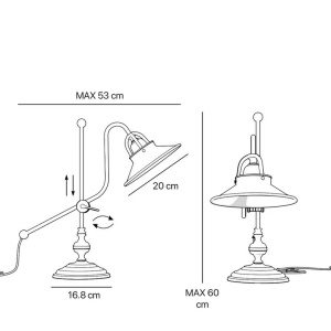 Lampa de masa stil industrial din alama personalizabila Alice - Img 9