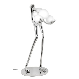 Lampa de podea decorativa cu design original Woman Premium argintiu