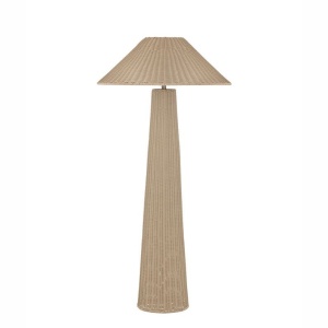 Lampa de podea din ratan sintetic pentru exterior Plom maro deschis - Img 2
