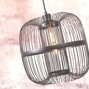 Lampa de podea eco din bambus Hokkaido L 38cm, negru 141907 universul-luminii.ro
