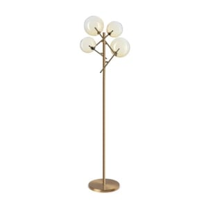 Lampa de podea EQUINOXE PT4 antique brass/ faded amber