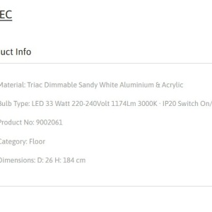 Lampa de podea LED design modern INTEC, alb - Img 3