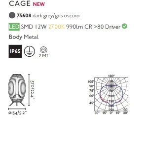 Lampa de podea LED iluminat exterior decorativ IP65 CAGE 83027 universul-luminii.ro
