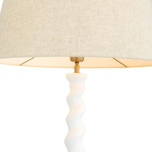 Lampa de podea LUX, Lemn, Tesatura, Alb, Massimo - Img 5