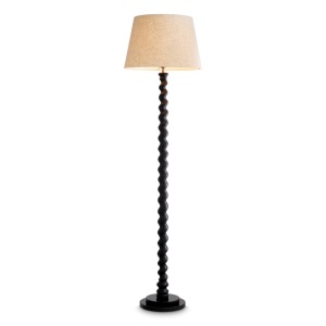 Lampa de podea LUX, Lemn, Tesatura, Negru, Massimo - Img 3