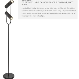 Lampa de podea minimalista design modern Telescope Black EU2792BK SRT 74657 universul-luminii.ro