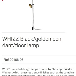Lampa de podea tip pendul design modern WHIZZ negru/auriu 92627 universul-luminii.ro