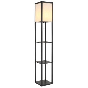 Lampa de podea tip raft din lemn negru TABITHA - Img 3