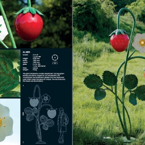 Lampa iluminat exterior design capsuna uriasa, inaltime 275cm, Giant Strawberry 198907 universul-luminii.ro