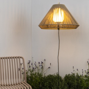 Lampa/Pendul portabil iluminat exterior decorativ SAIGON hole cap C70 gri/bej 127717 universul-luminii.ro