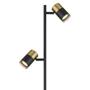 Lampadar cu 2 Spoturi directionabile BRISBON negru/cupru 157957 universul-luminii.ro
