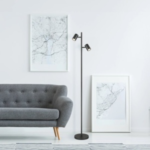 Lampadar cu 2 Spoturi directionabile JAMES gri 162147 universul-luminii.ro