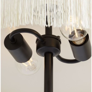 Lampadar cu abajur din catifea si franjuri bej VELVY - Img 5