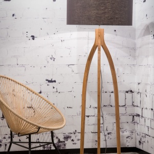 Lampadar cu trepied, realizat din materiale naturale, durabile si ecologice, Annapurna gri inchis 42617 universul-luminii.ro