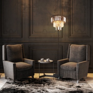 Lampadar design modern NAXIS 3L negru/fumuriu - Img 3
