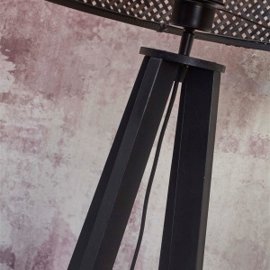 Lampadar eco din bambus Java 4-legs bl/50x22, negru/ natur 231967 universul-luminii.ro